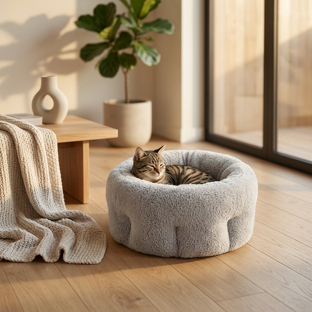 Coussin apaisant et confortable pour chat style scandinave Japandi - Pawaia