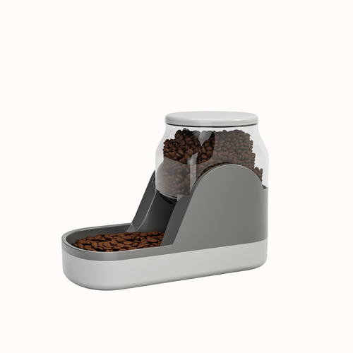 Distributeur automatique de croquettes pour chat couleur gris minimaliste - Pawaia