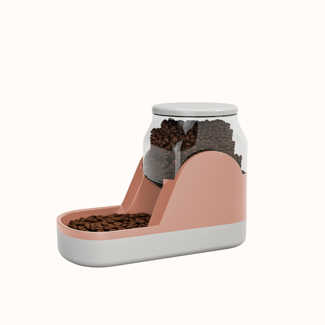 Distributeur de croquettes pour chat couleur rose poudré - Pawaia